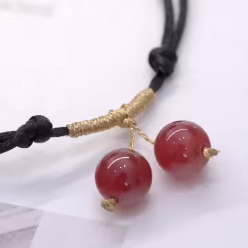 紅瑪瑙櫻桃×拉繩腳鍊