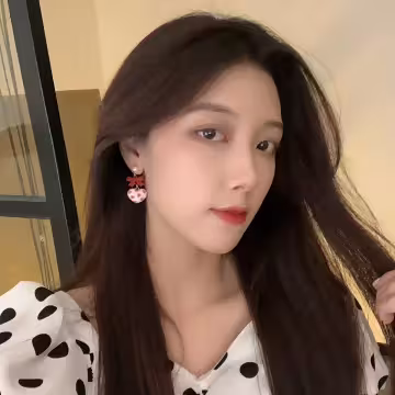 紅結絨布愛心&times;螺旋耳夾