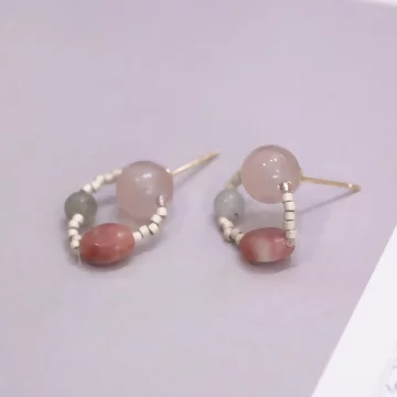 玉石星球串珠×吊墜耳環.avif