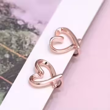 玫瑰金愛心&times;U型耳夾