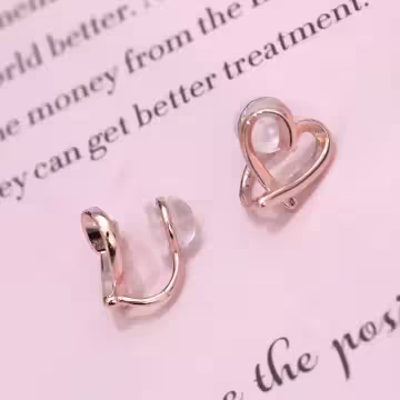 玫瑰金愛心&times;U型耳夾