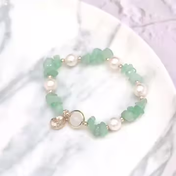 碎晶海螺珍珠×固定式串珠手環×共三色