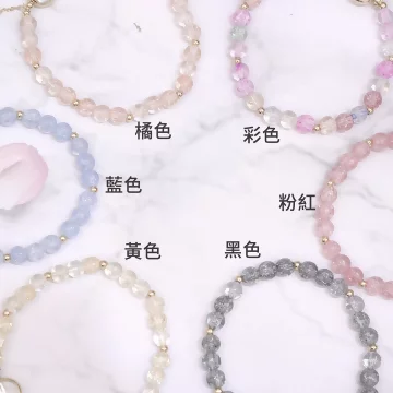御守貓琉璃爆花晶×固定式串珠手鍊×共六色.avif