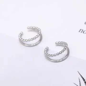 雙層簡約小圓珠&times;U型耳骨夾.avif