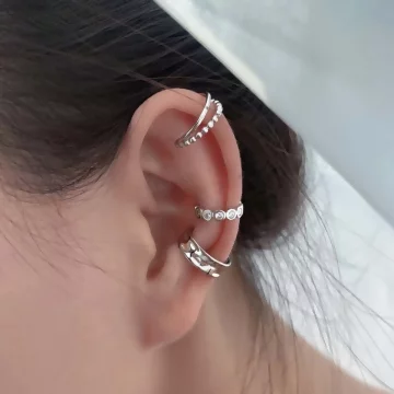 雙層簡約小圓珠&times;U型耳骨夾.avif