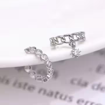 小輕奢晶鑽鍊條×U型耳骨夾