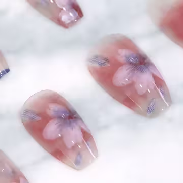 優雅山茶花腮紅亮面×穿戴式手指甲片×二十四入