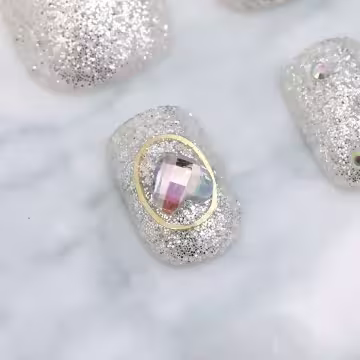 白銀仙子晶粉亮面×穿戴式手指甲片×二十四入