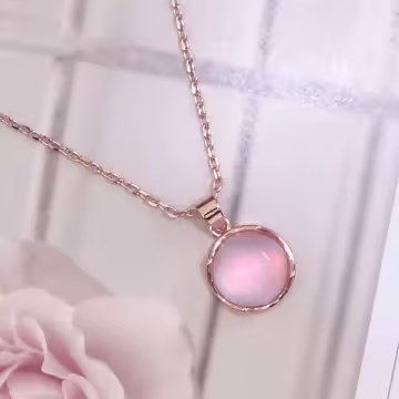 粉色幸運草玫瑰金×鎖骨項鍊