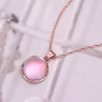 粉色幸運草玫瑰金×鎖骨項鍊