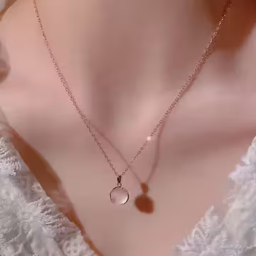 粉色幸運草玫瑰金×鎖骨項鍊