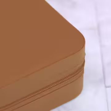 細紋皮革×拉鍊飾品盒×咖啡