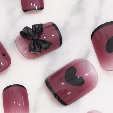 黑莓法式蝴蝶結亮面×穿戴式手指甲片×二十四入.avif