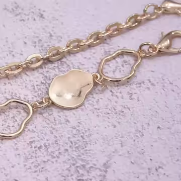 個性金屬貝殼×手機斜背雙勾掛繩×金色