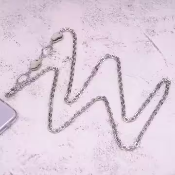 個性金屬貝殼×手機斜背雙勾掛繩×銀色