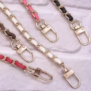 小香風鍊條皮革×手機斜背雙勾掛繩×咖啡