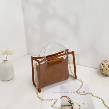 雙層可拆透明提把×鍊條斜背包×棕咖.avif