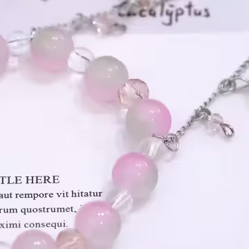 桃色雙層小櫻花×固定式串珠手鍊