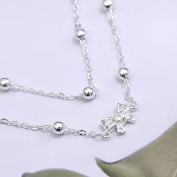 925銀飾×蝴蝶結圓珠×雙層手鍊.avif