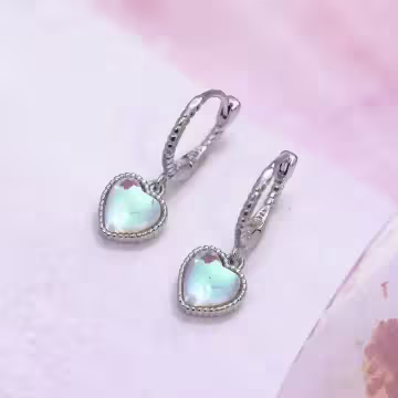 月光麻邊愛心&times;耳扣