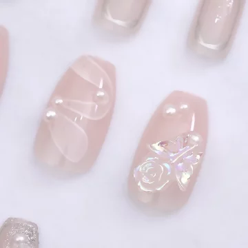 粉嫩晶白玫瑰亮面×穿戴式手指甲片×二十四入.avif
