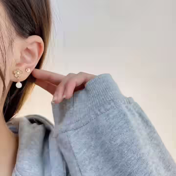 甜嫩粉櫻珍珠×三套件耳環組