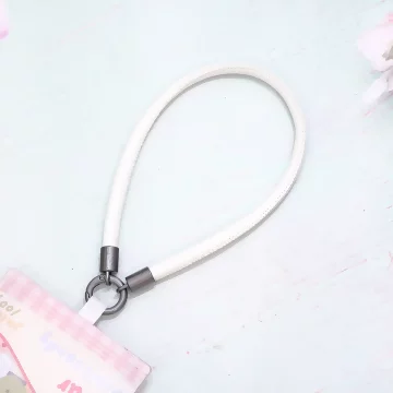 單色簡約皮革×手機腕帶掛繩×白色.avif