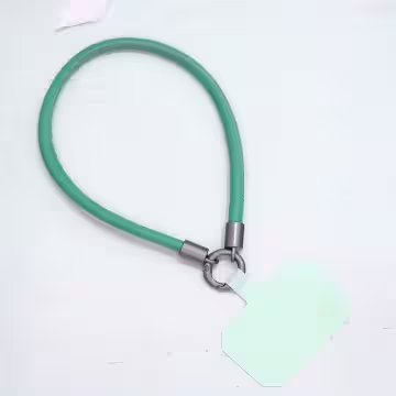 單色簡約皮革×手機腕帶掛繩×綠色