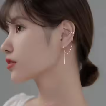 925銀針×簡約晶鑽交叉×耳骨耳線
