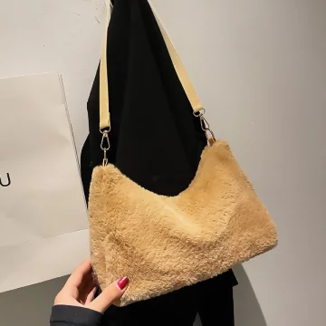 毛絨小單肩×肩背袋×卡其.avif
