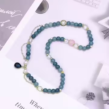 蔚藍水滴琉璃×雙層串珠手鍊