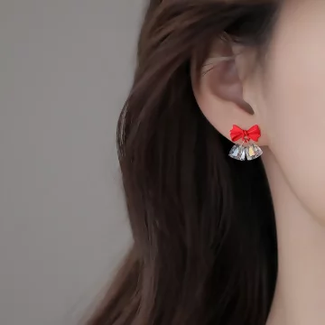 紅領結風鈴花×蚊香盤U型耳夾.avif