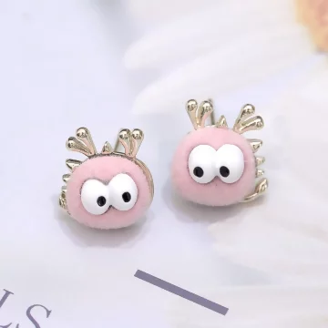 絨毛呆萌小怪獸×三套件耳環組×粉紅.avif