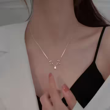 925銀飾×梅花鹿×鎖骨項鍊