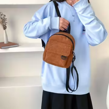 復古燈芯絨×三用後背包×棕咖