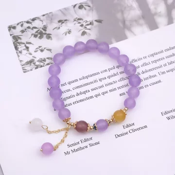 薰衣草浪漫紫流蘇×固定式串珠手鍊 .avif