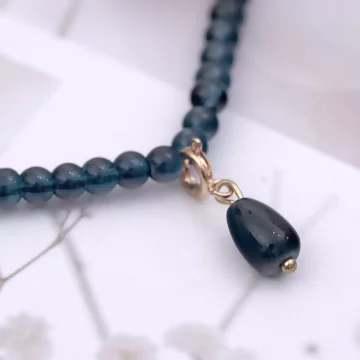 深藍琉璃三層×固定式串珠手鍊 .avif