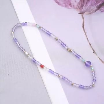 淡紫彩珠雙層×固定式串珠手鍊 .avif