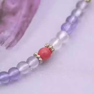 淡紫彩珠雙層×固定式串珠手鍊