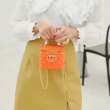 雙心立體水桶包&times;果凍鍊條斜背包&times;橘色