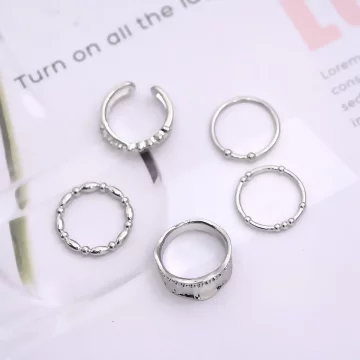 嘻哈金屬小圓珠×五套件戒指組 .avif