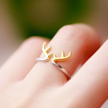 925銀飾×金色小鹿角×開口戒指.avif