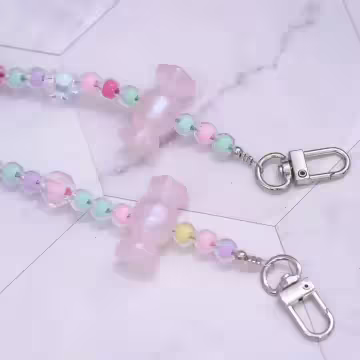 粉紅糖果×手機斜背雙勾掛繩