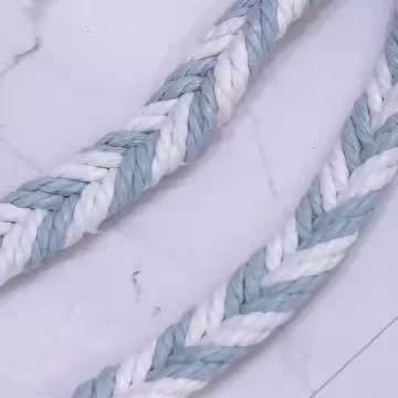 拼色麻花辮子×手機斜背雙勾掛繩×藍色