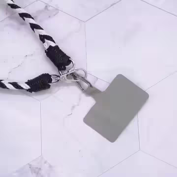 拼色麻花辮子×手機斜背雙勾掛繩×黑色