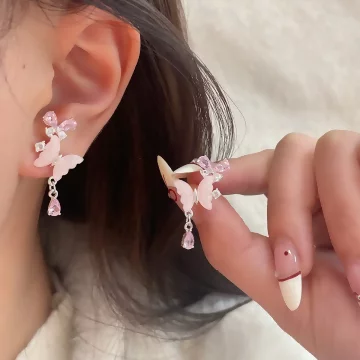粉色新清蝴蝶飛×吊墜耳環.avif