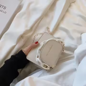 糖果色鍊條小廢包×斜背包×白色