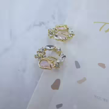 鬱金香花圈×蚊香盤U型耳夾