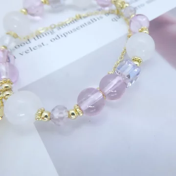 晶透粉琉璃紫寶石×固定式串珠手鍊.avif