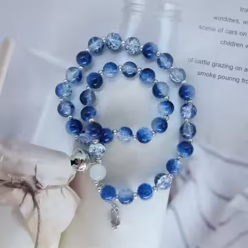 溏心藍爆晶鈴鐺&times;固定式串珠手鍊
